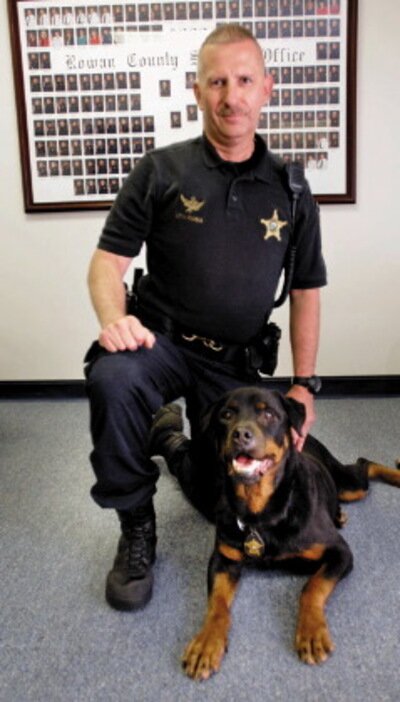 American Rottweiler Vito and officer goodman